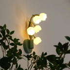 Wall Lamp | Orchid Floral Design & Metal Frame | Hardwired