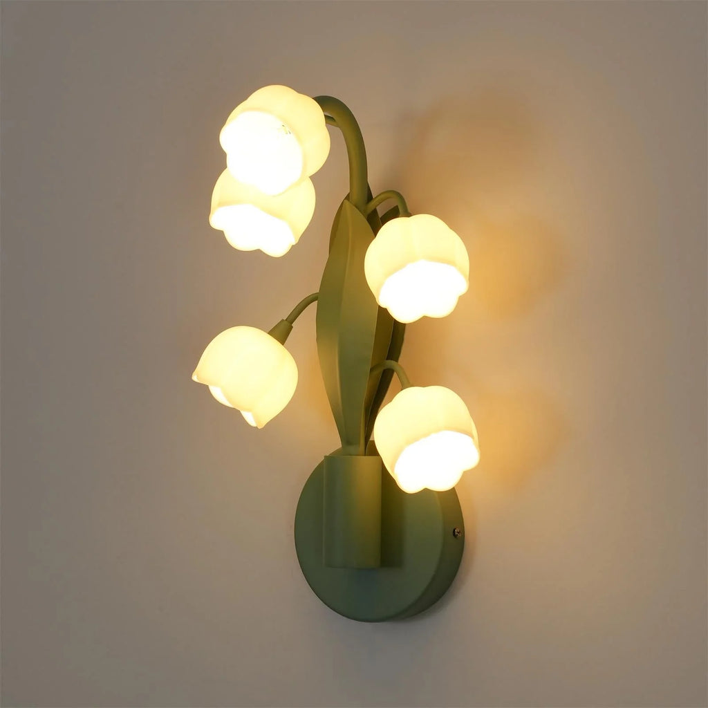 Wall Lamp | Orchid Floral Design & Metal Frame | Hardwired