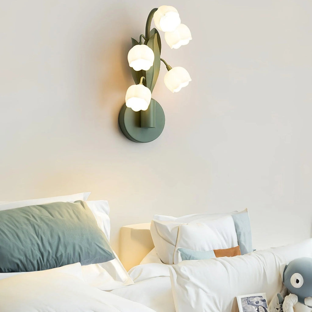 Wall Lamp | Orchid Floral Design & Metal Frame | Hardwired