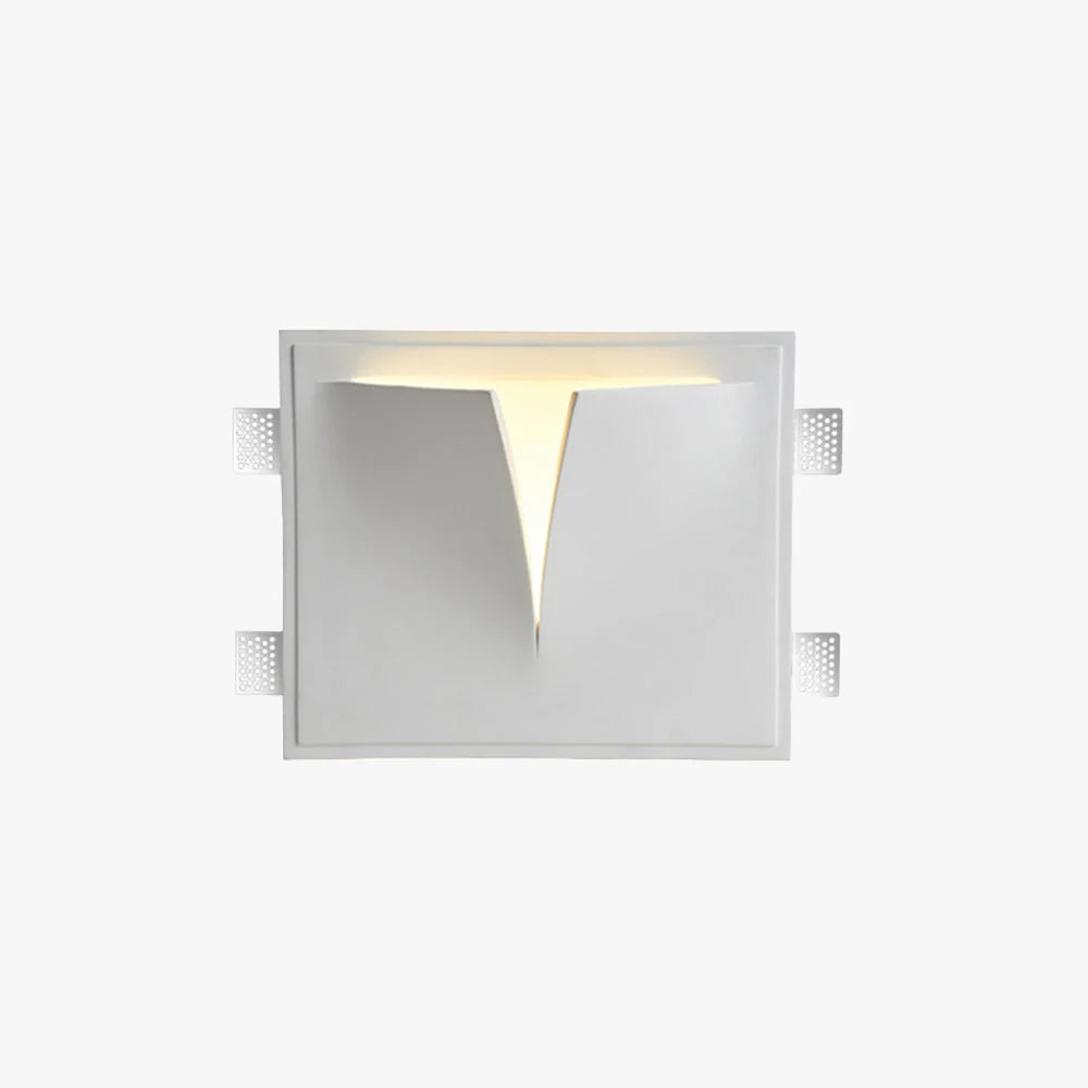 Wall Lamp | Recessed Metal & Gypsum | Warm LED Included