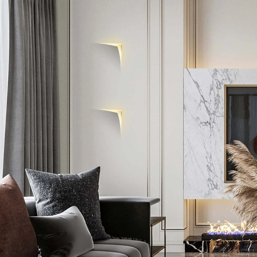 Wall Lamp | Recessed Metal & Gypsum | Warm LED Included