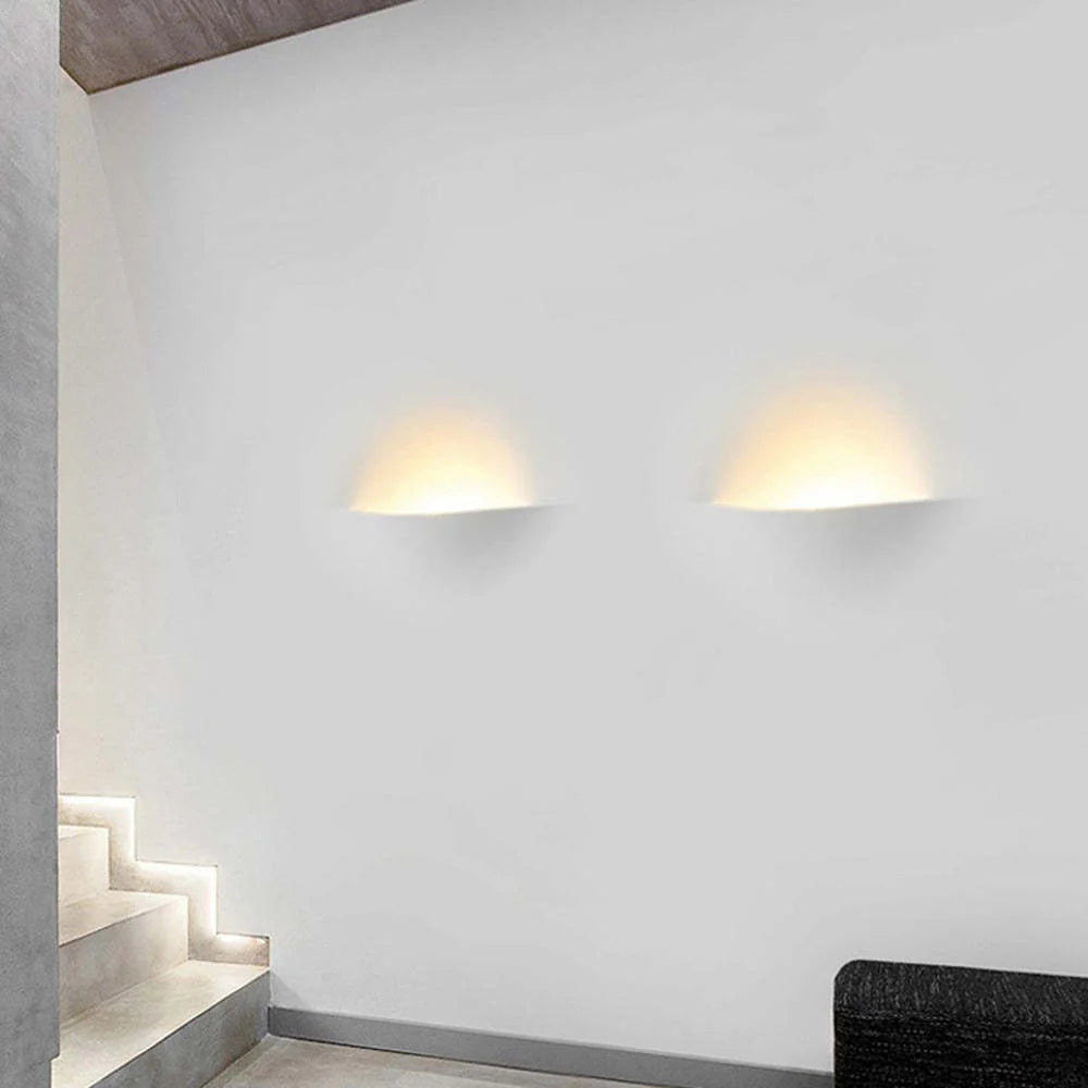 Wall Lamp | Recessed Metal & Gypsum | Warm LED Included