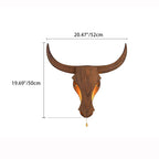 Wall Lamp | Rustic Solid Wood Cow Head & Built-In LED | 52 cm Wide