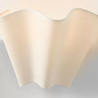 Wall Lamp | Scalloped Linen Shade & Dimmable | E26/E27 Compatible