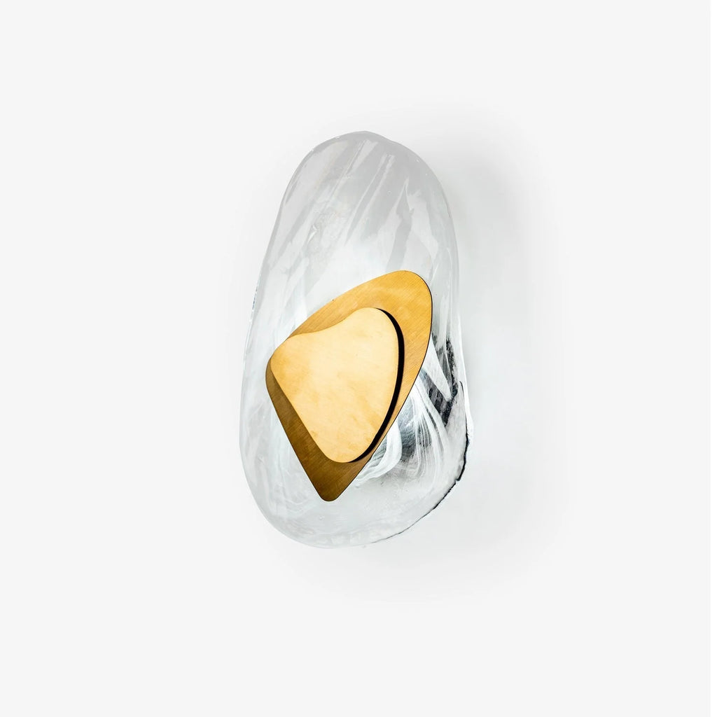 Wall Lamp | Sculpted Swirling Glass & Matte Black Accent | LED Included