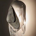 Wall Lamp | Sculpted Swirling Glass & Matte Black Accent | LED Included