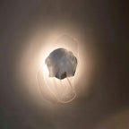 Wall Lamp | Sculpted Swirling Glass & Matte Black Accent | LED Included