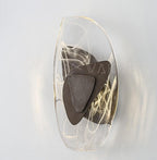 Wall Lamp | Sculpted Swirling Glass & Matte Black Accent | LED Included