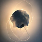 Wall Lamp | Sculpted Swirling Glass & Matte Black Accent | LED Included