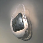 Wall Lamp | Sculpted Swirling Glass & Matte Black Accent | LED Included