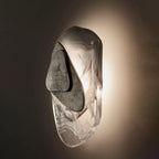 Wall Lamp | Sculpted Swirling Glass & Matte Black Accent | LED Included