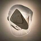 Wall Lamp | Sculpted Swirling Glass & Matte Black Accent | LED Included