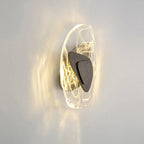Wall Lamp | Sculpted Swirling Glass & Matte Black Accent | LED Included
