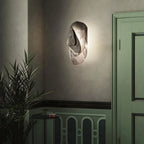 Wall Lamp | Sculpted Swirling Glass & Matte Black Accent | LED Included