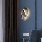 Wall Lamp | Sculpted Swirling Glass & Matte Black Accent | LED Included