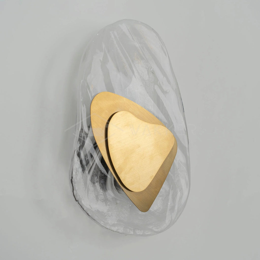 Wall Lamp | Sculpted Swirling Glass & Matte Black Accent | LED Included