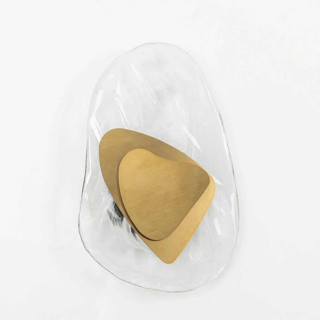 Wall Lamp | Sculpted Swirling Glass & Matte Black Accent | LED Included