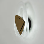 Wall Lamp | Sculpted Swirling Glass & Matte Black Accent | LED Included