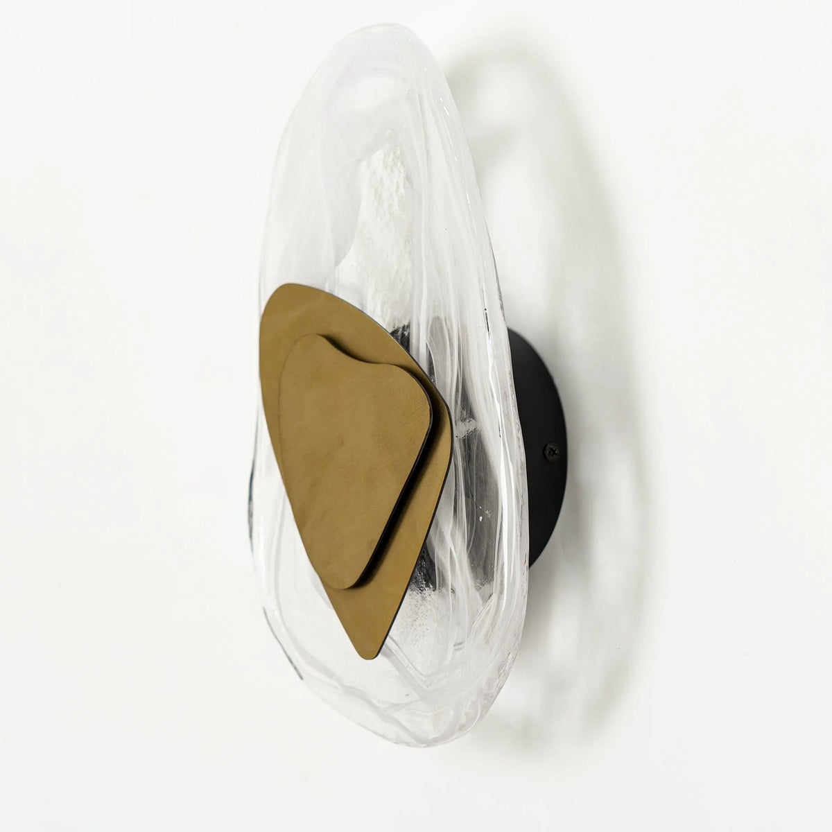 Wall Lamp | Sculpted Swirling Glass & Matte Black Accent | LED Included