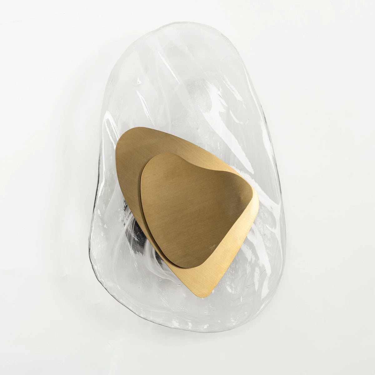 Wall Lamp | Sculpted Swirling Glass & Matte Black Accent | LED Included