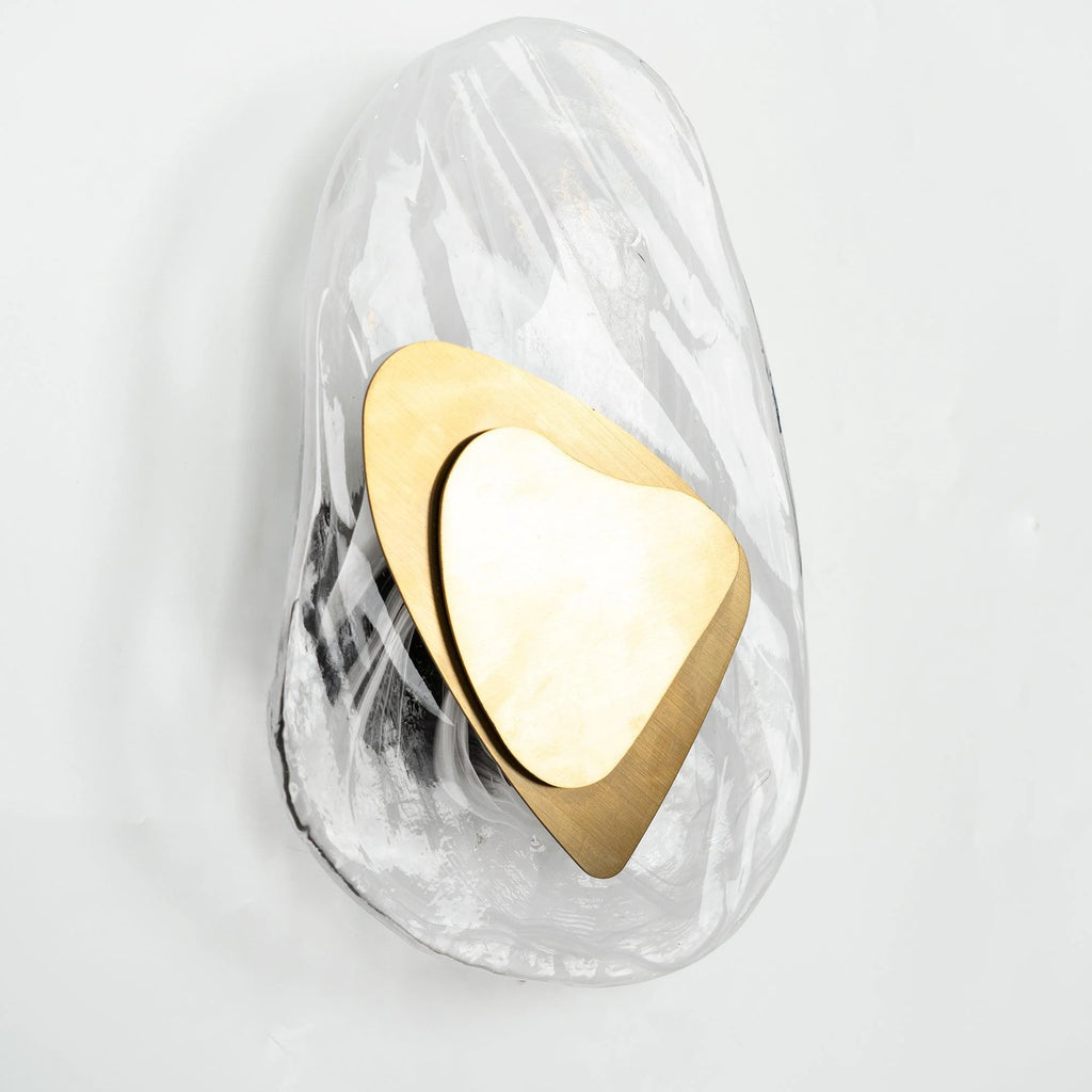 Wall Lamp | Sculpted Swirling Glass & Matte Black Accent | LED Included