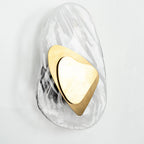 Wall Lamp | Sculpted Swirling Glass & Matte Black Accent | LED Included