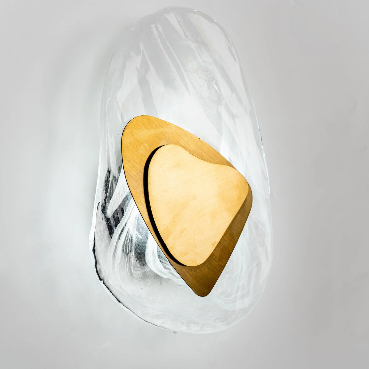 Wall Lamp | Sculpted Swirling Glass & Matte Black Accent | LED Included