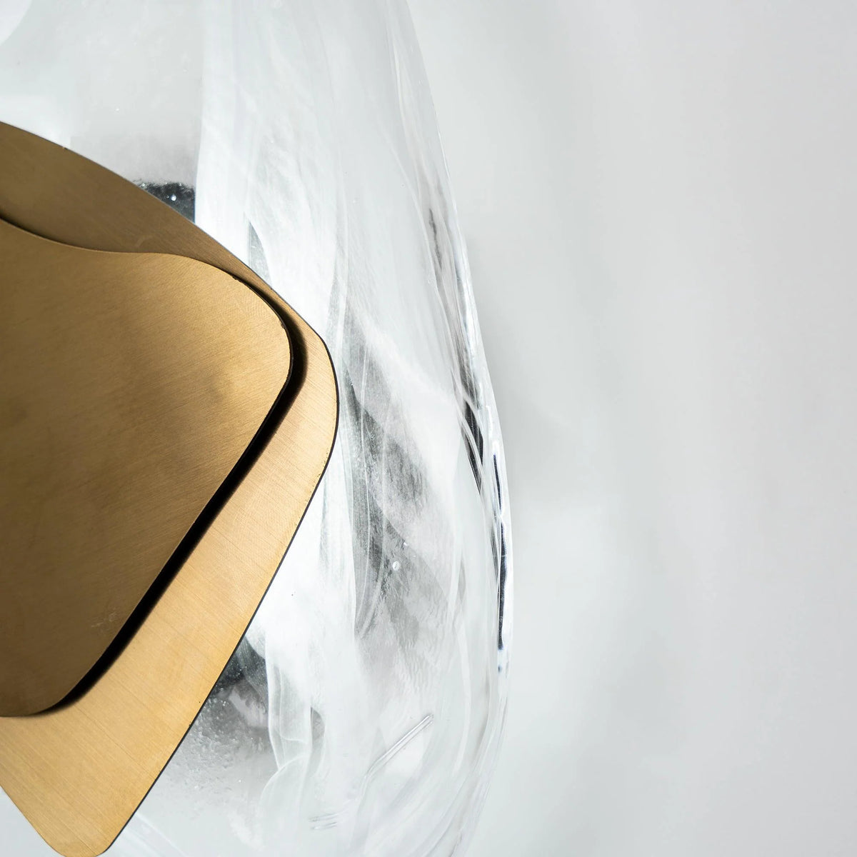 Wall Lamp | Sculpted Swirling Glass & Matte Black Accent | LED Included