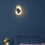 Wall Lamp | Sculpted Swirling Glass & Matte Black Accent | LED Included