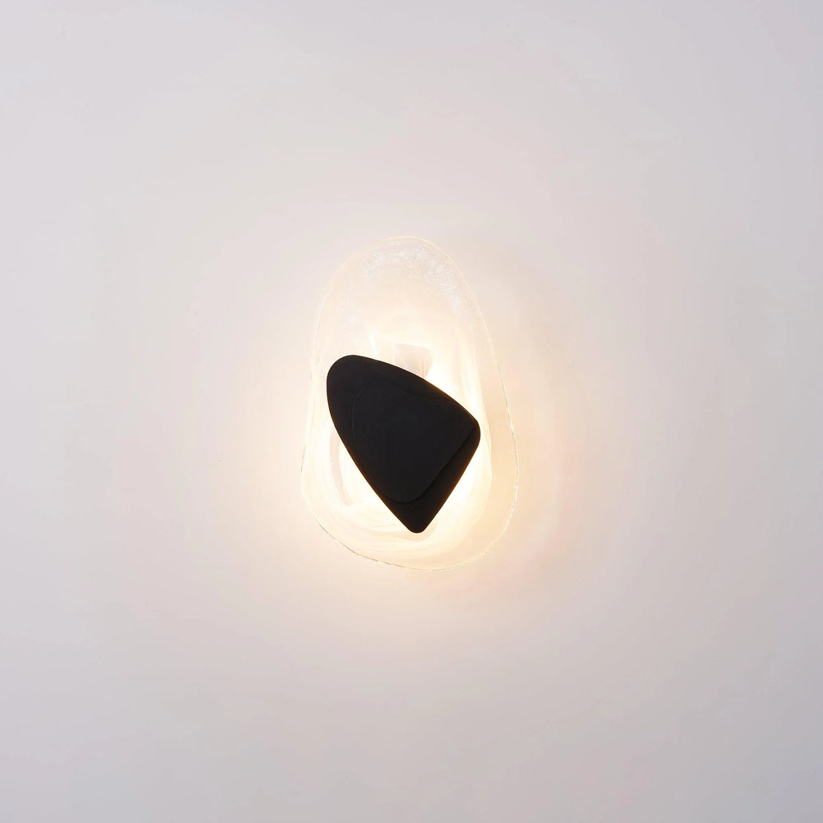Wall Lamp | Sculpted Swirling Glass & Matte Black Accent | LED Included