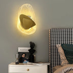 Wall Lamp | Sculpted Swirling Glass & Matte Black Accent | LED Included