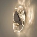 Wall Lamp | Sculpted Swirling Glass & Matte Black Accent | LED Included