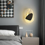 Wall Lamp | Sculpted Swirling Glass & Matte Black Accent | LED Included