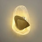 Wall Lamp | Sculpted Swirling Glass & Matte Black Accent | LED Included