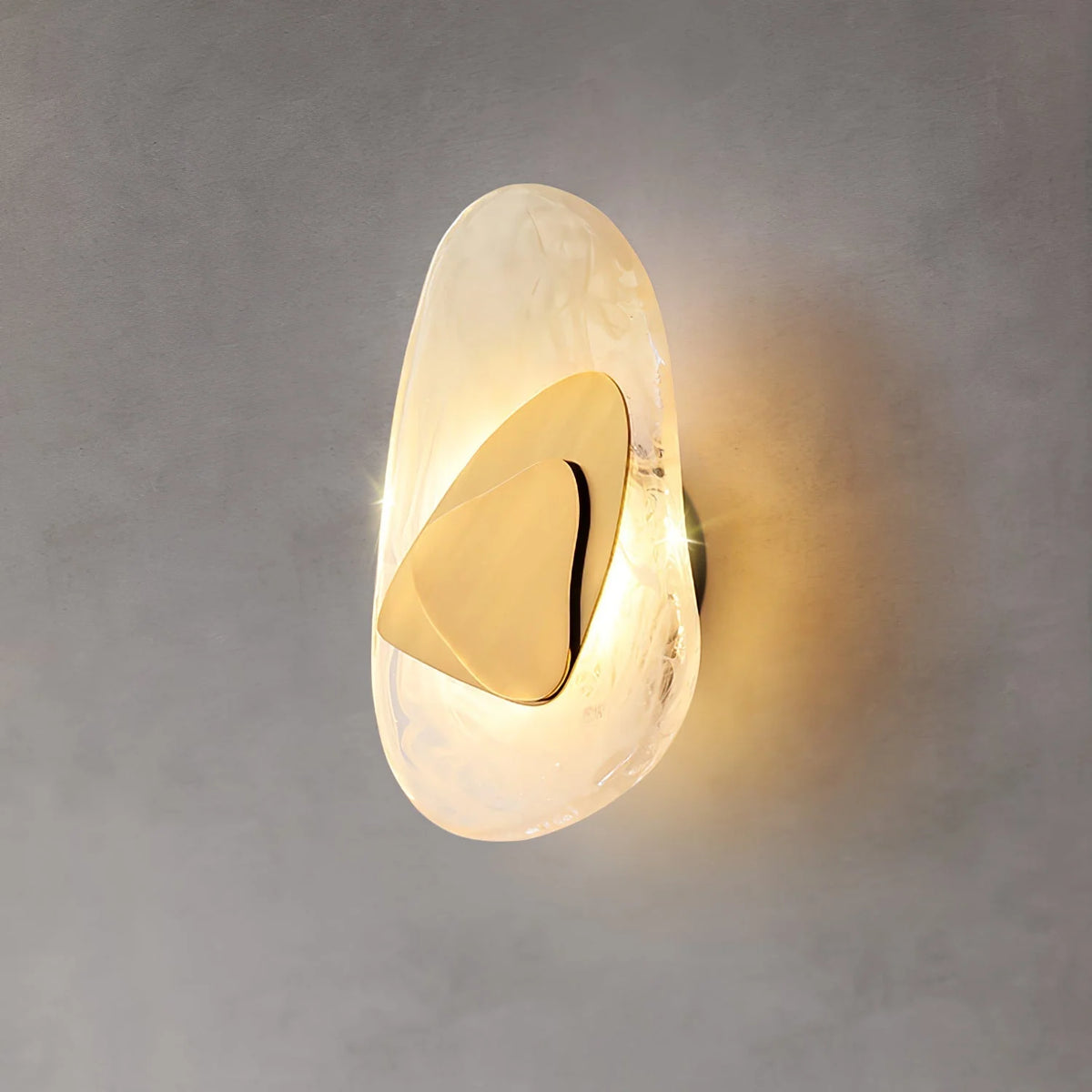 Wall Lamp | Sculpted Swirling Glass & Matte Black Accent | LED Included