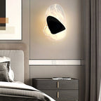 Wall Lamp | Sculpted Swirling Glass & Matte Black Accent | LED Included