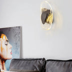 Wall Lamp | Sculpted Swirling Glass & Matte Black Accent | LED Included