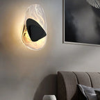 Wall Lamp | Sculpted Swirling Glass & Matte Black Accent | LED Included