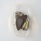 Wall Lamp | Sculpted Swirling Glass & Matte Black Accent | LED Included