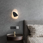 Wall Lamp | Sculpted Swirling Glass & Matte Black Accent | LED Included
