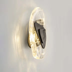 Wall Lamp | Sculpted Swirling Glass & Matte Black Accent | LED Included