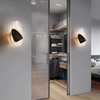 Wall Lamp | Sculpted Swirling Glass & Matte Black Accent | LED Included