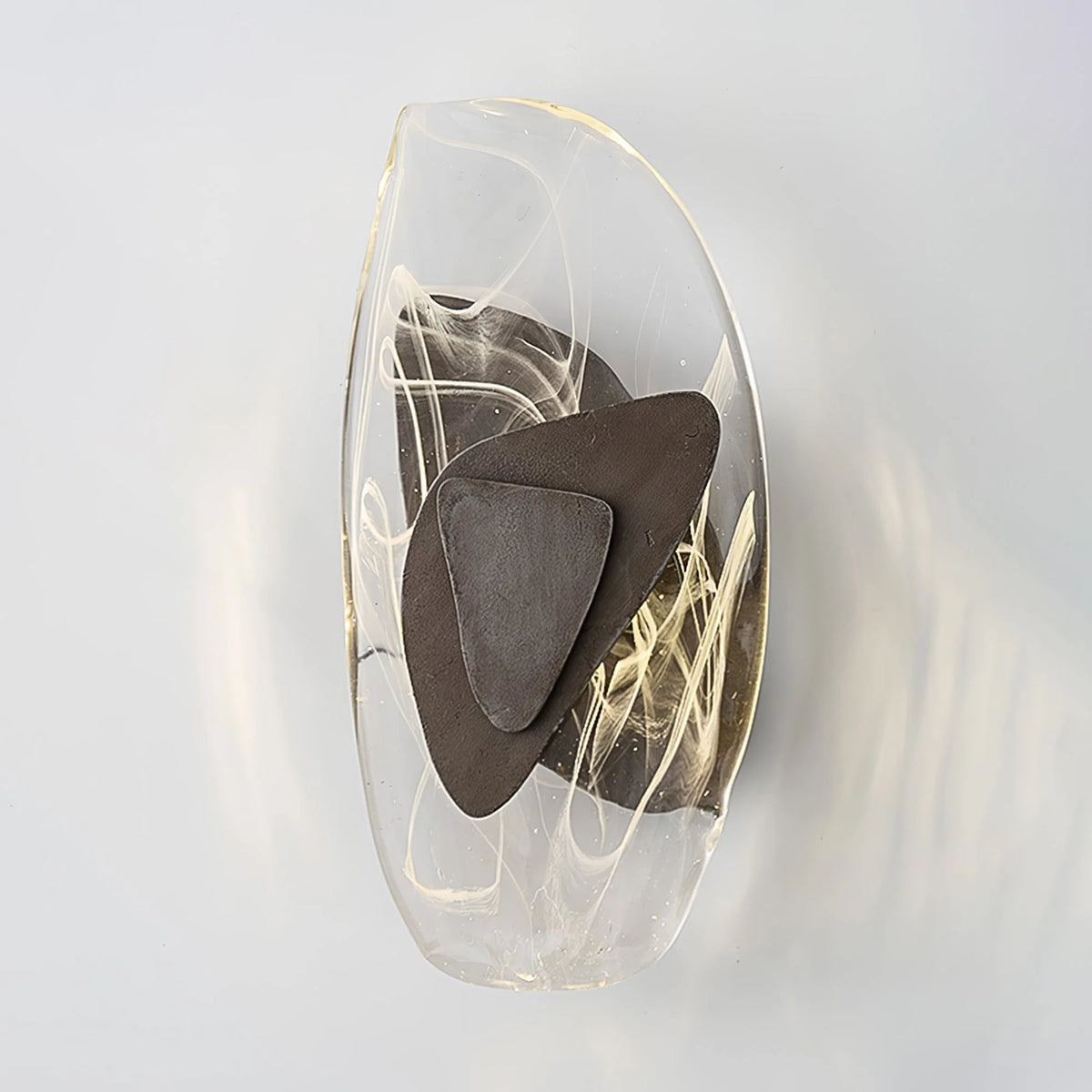 Wall Lamp | Sculpted Swirling Glass & Matte Black Accent | LED Included