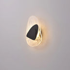 Wall Lamp | Sculpted Swirling Glass & Matte Black Accent | LED Included