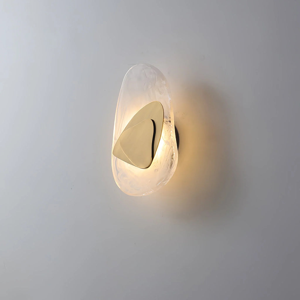 Wall Lamp | Sculpted Swirling Glass & Matte Black Accent | LED Included