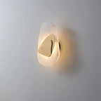 Wall Lamp | Sculpted Swirling Glass & Matte Black Accent | LED Included