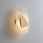 Wall Lamp | Sculpted Swirling Glass & Matte Black Accent | LED Included
