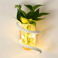 Wall Lamp | Solid Wood, Glass Vase & Integrated LED | Weather-Resistant