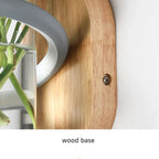 Wall Lamp | Solid Wood, Glass Vase & Integrated LED | Weather-Resistant