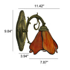 Wall Lamp | Tiffany Stained-Glass Shade & Iron Base